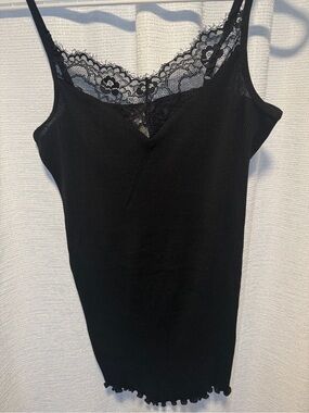 Black Silk Lace Camisole